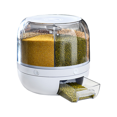 Rice Storage Cereal Dispenser Grain Container Rotating Dry Food Box