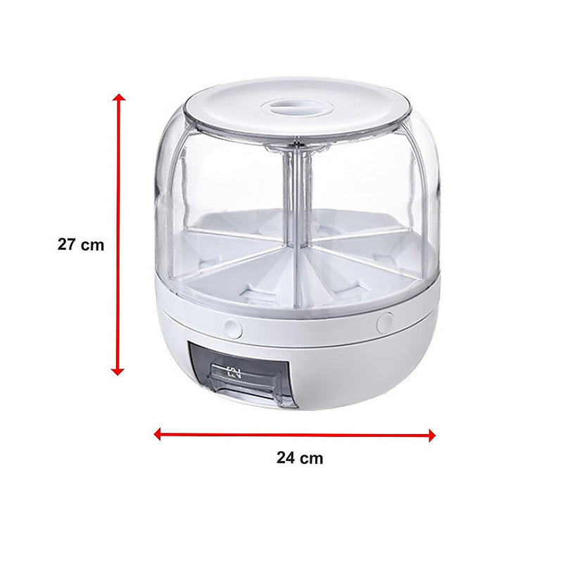 Rice Storage Cereal Dispenser Grain Container Rotating Dry Food Box