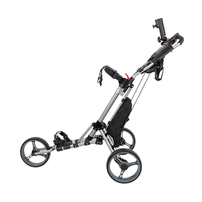 Golf Club Buggy Trolley Cart Compact Foldable 3 Wheel