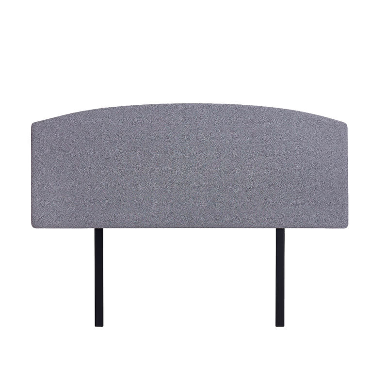Linen Fabric Double Bed Curved Headboard Bedhead - Slate Ash