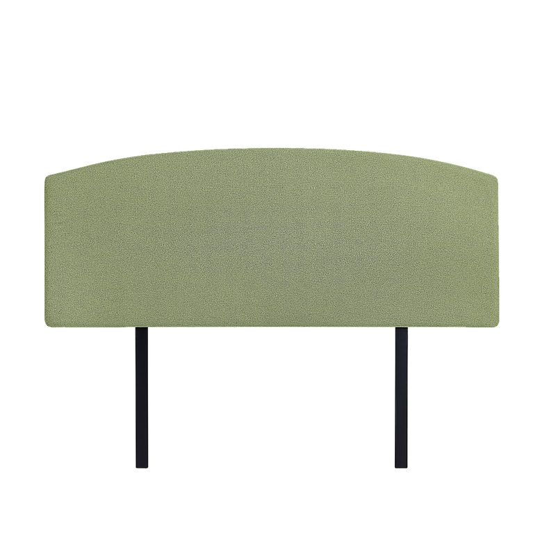 Linen Fabric Queen Bed Curved Headboard Bedhead - Olive Green