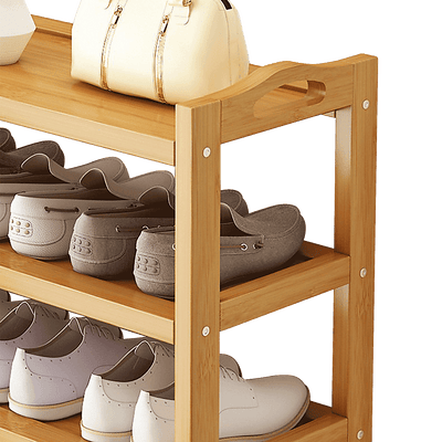 6 Layers Natural Wood Bamboo Shelf Entryway Storage Shoe Rack Home Furniture