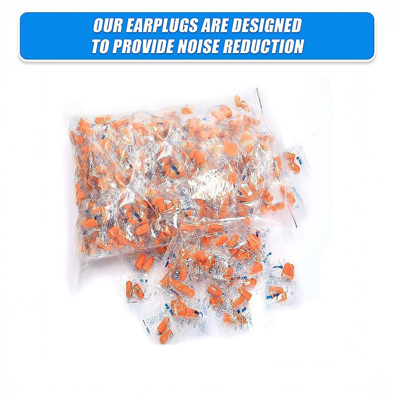 Foam Ear Plugs Disposable 200 Pairs Noise Cancelling Plane Sleep Snoring