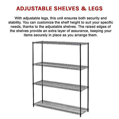 Modular Wire Storage Shelf 1500 x 450 x 1800mm Steel Shelving