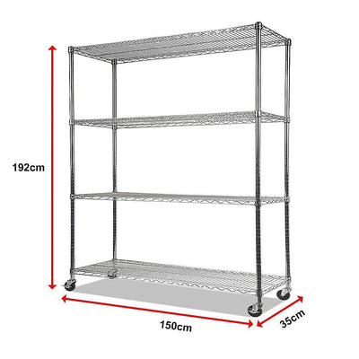 Modular Wire Storage Shelf 1500 x 350 x 1800mm Steel Shelving