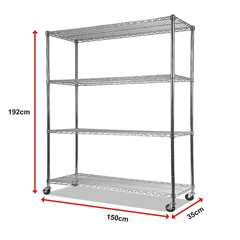 Modular Wire Storage Shelf 1500 x 350 x 1800mm Steel Shelving