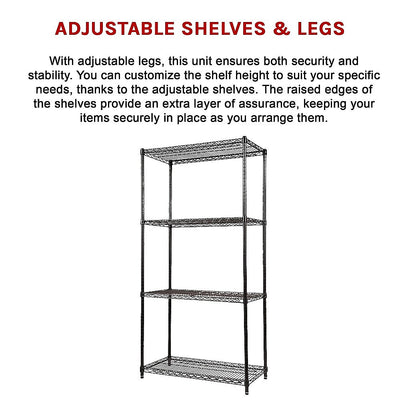 Modular Wire Storage Shelf 900 x 450 x 1800mm Steel Shelving