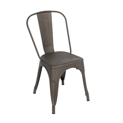 4x Kitchen Dining Chairs Stackable Vintage Metal Chair Backrest Side Chair