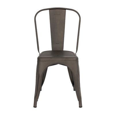 4x Kitchen Dining Chairs Stackable Vintage Metal Chair Backrest Side Chair