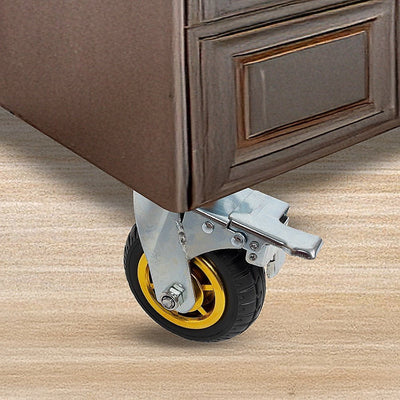 Castor Wheels 4 x 6" 150mm Swivel Silent Caster 2 Brakes 800KG