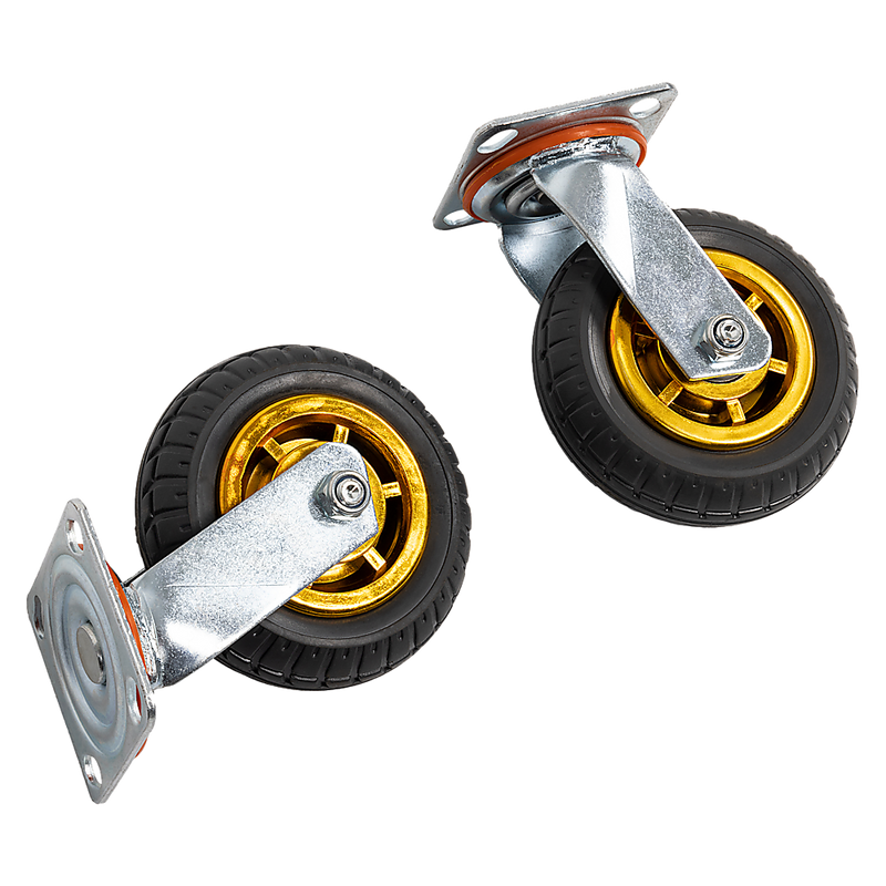 Castor Wheels 4 x 6" 150mm Swivel Silent Caster 2 Brakes 800KG