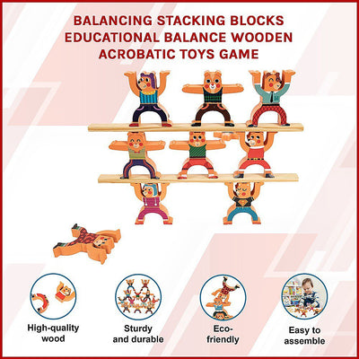 Balancing Stacking Blocks Educational Balance Wooden Acrobatic Toys Game