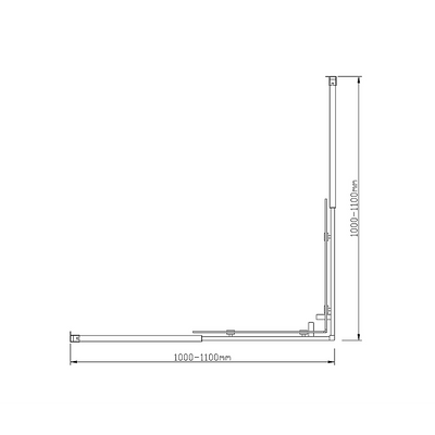 Adjustable 1100x1100mm Double Sliding Door Glass Shower Screen in Chrome