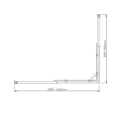 Adjustable 1100x900mm Double Sliding Door Glass Shower Screen in Chrome