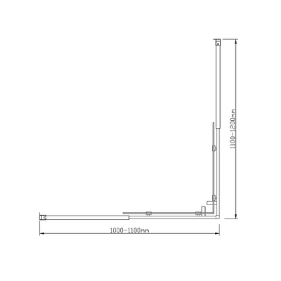Adjustable 1100x1200mm Double Sliding Door Glass Shower Screen in Chrome