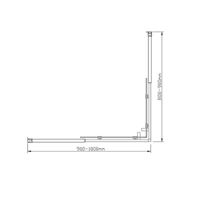 Adjustable 1000x900mm Double Sliding Door Glass Shower Screen in Black