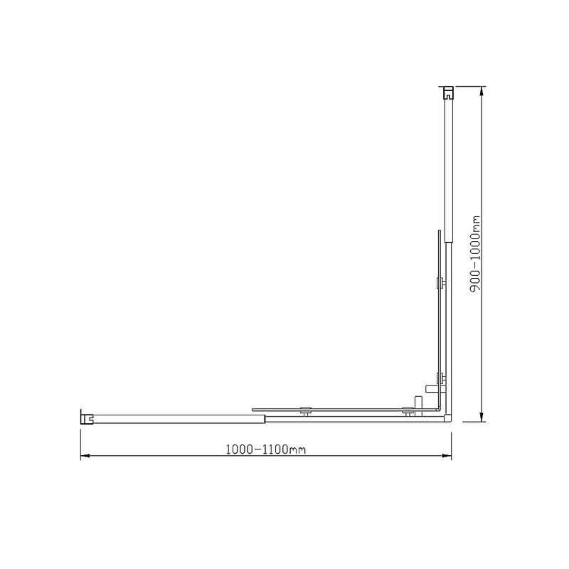 Adjustable 1100x1000mm Double Sliding Door Glass Shower Screen in Black