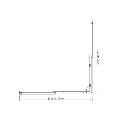 Adjustable 1100x1100mm Double Sliding Door Glass Shower Screen in Black