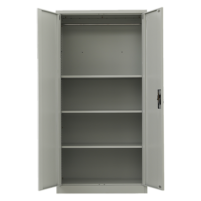 Two-Door Metal Cabinet Shelf Storage for Home Office Gym