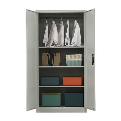 Two-Door Metal Cabinet Shelf Storage for Home Office Gym