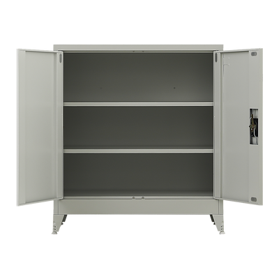 Two-Door Metal Short Cabinet Shelf Storage for Home Office Gym