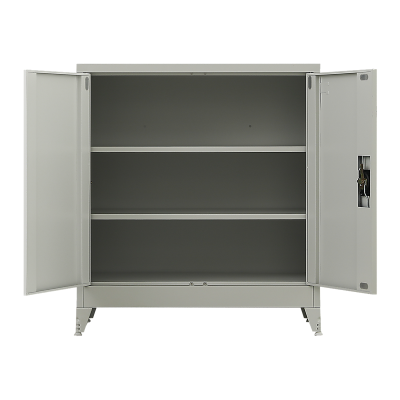 Two-Door Metal Short Cabinet Shelf Storage for Home Office Gym