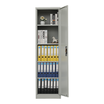 Single-Door Metal Tall Cabinet Shelf Storage for Home Office Gym