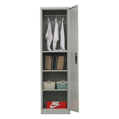 Single-Door Metal Tall Cabinet Shelf Storage for Home Office Gym