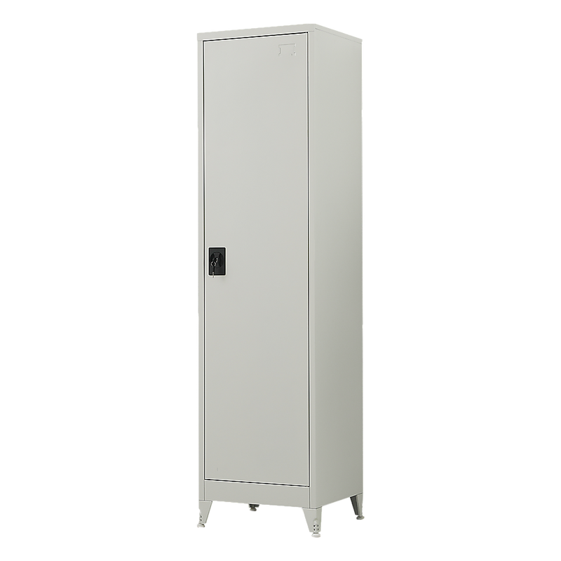 Single-Door Metal Tall Cabinet Shelf Storage for Home Office Gym