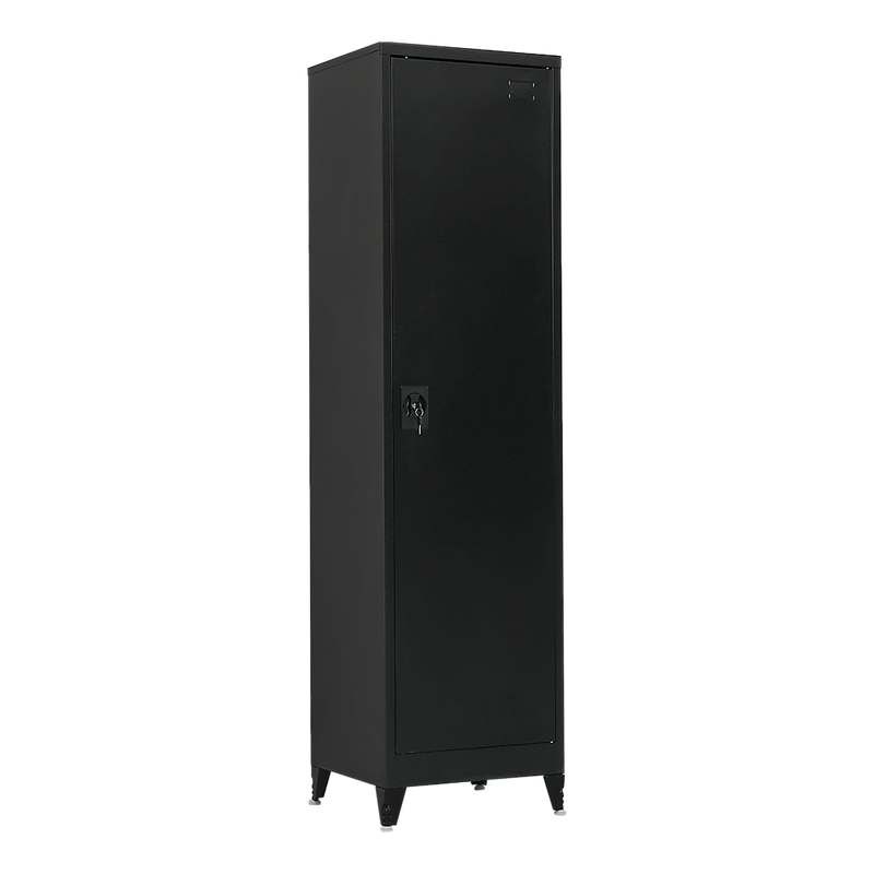 Single-Door Metal Tall Cabinet Shelf Storage for Home Office Gym