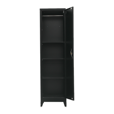 Single-Door Metal Tall Cabinet Shelf Storage for Home Office Gym