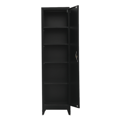 Single-Door Metal Tall Cabinet Shelf Storage for Home Office Gym