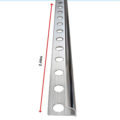 10 x Tile Trim Heavy Duty Round Edge Aluminium 10mm