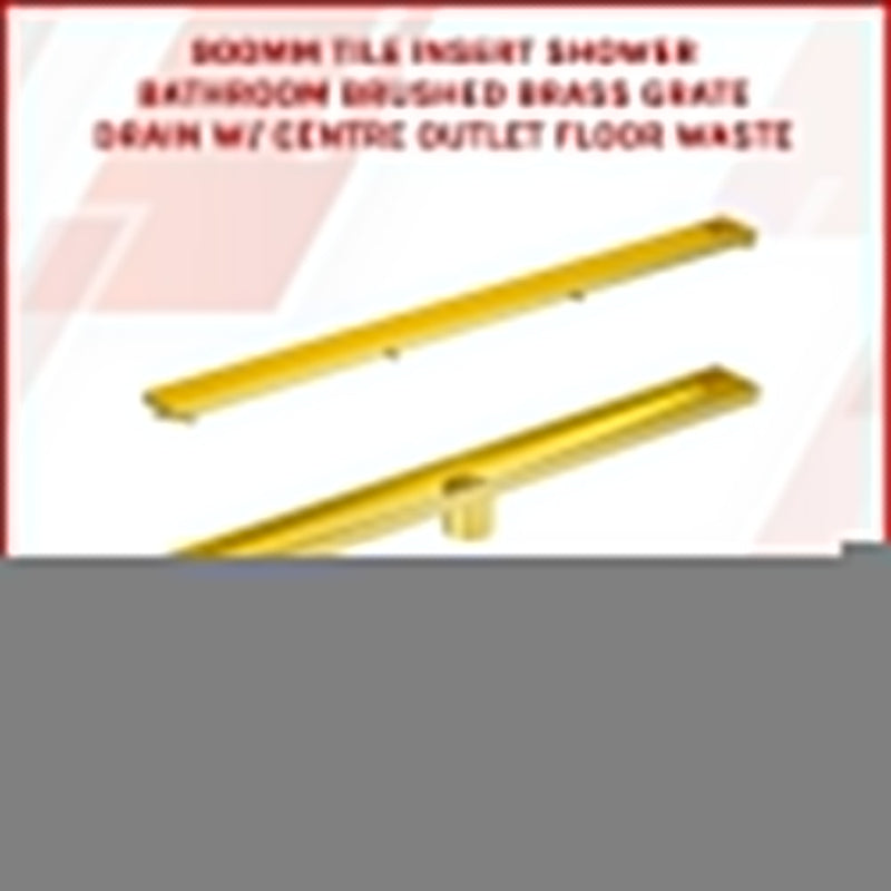 900mm Tile Insert Bathroom Shower Brushed Brass Grate Drain w/ Centre outlet Floor Waste