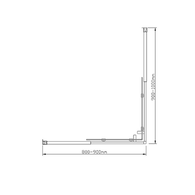 Adjustable 900x1000mm Double Sliding Door Glass Shower Screen in Gold