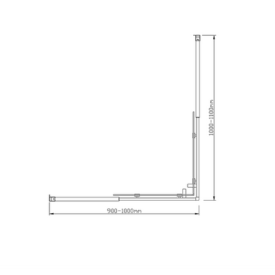 Adjustable 1000x1100mm Double Sliding Door Glass Shower Screen in Gold