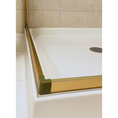 Adjustable 1000x1100mm Double Sliding Door Glass Shower Screen in Gold