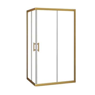 Adjustable 900x1200mm Double Sliding Door Glass Shower Screen in Gold