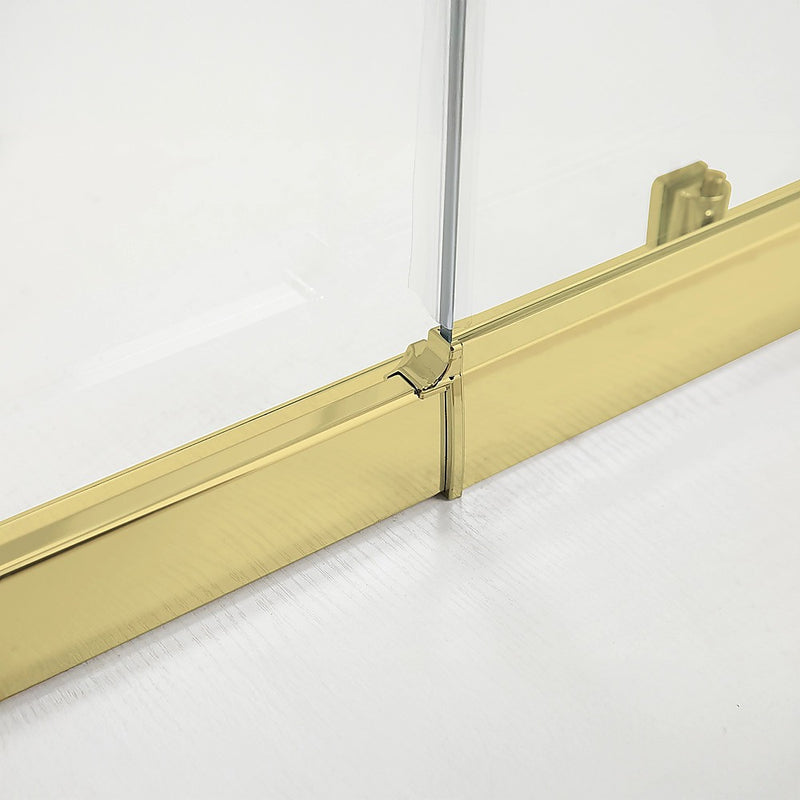 Adjustable 1000x1000mm Double Sliding Door Glass Shower Screen in Gold