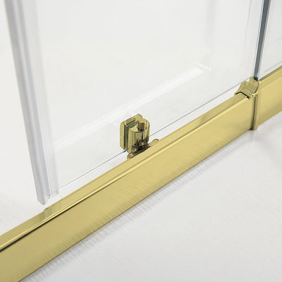Adjustable 1200x1200mm Double Sliding Door Glass Shower Screen in Gold