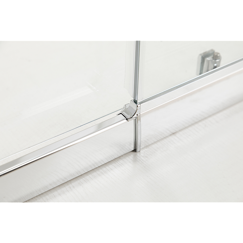 Adjustable 1400x800mm Single Door Corner Sliding Glass Shower Screen in Chrome