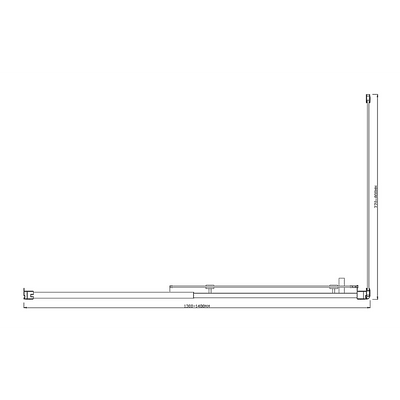 Adjustable 1400x800mm Single Door Corner Sliding Glass Shower Screen in Chrome