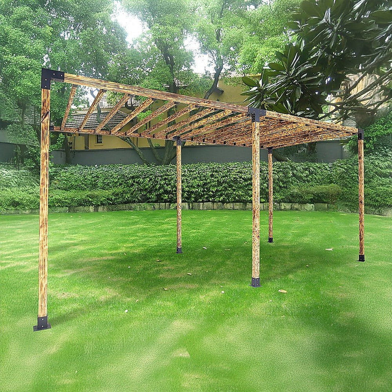 Roof Pergola Gazebo Shed Matte Black Steel Brackets DIY Kits