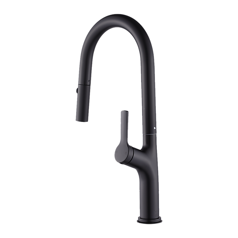 Kitchen Laundry Bathroom Basin Sink Pull Out Mixer Tap Faucet in Black