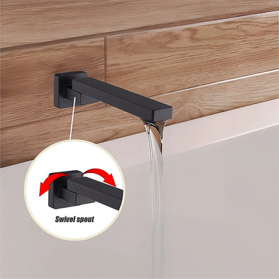 Bath In Wall Swivel Spout in Matte Black