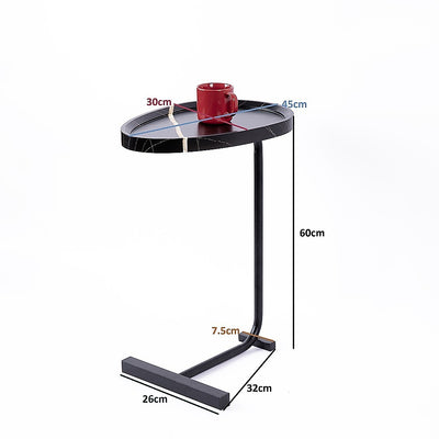 Side Table for Living Room End Coffee Table - Egg-Shaped Top