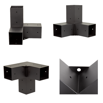 Roof Pergola Gazebo Shed Matte Black Steel Brackets and Black Screen DIY Kits