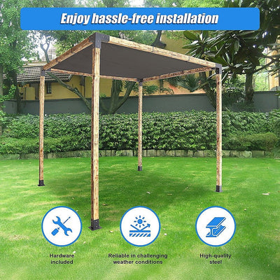 Roof Pergola Gazebo Shed Matte Black Steel Brackets and Black Screen DIY Kits