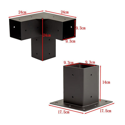 Roof Pergola Gazebo Shed Matte Black Steel Brackets and Coffee Screen DIY Kits