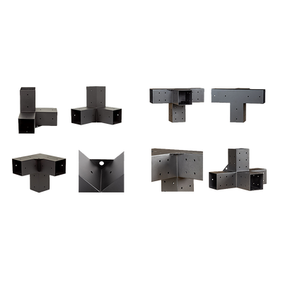 Roof Pergola Gazebo Shed Matte Black Steel Brackets and Black Screens DIY Kits